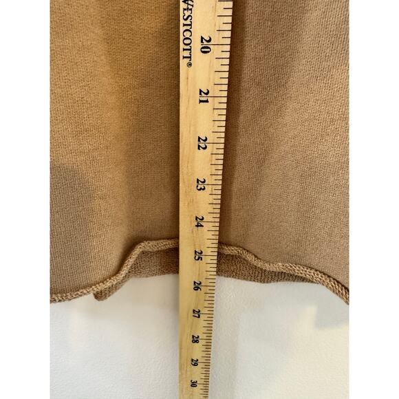 NWOT Frank & Eileen Effie Casual Chic Long Sleeve Funnel Neck Caplet Camel Large - Picture 9 of 9